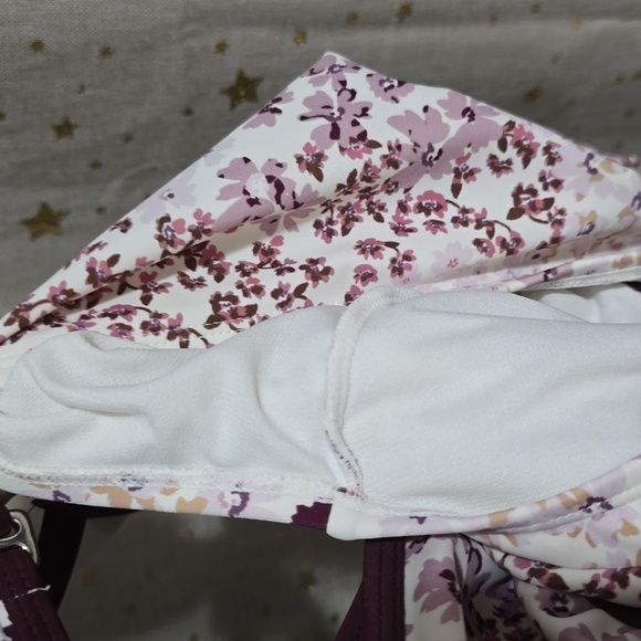 NWOT AdoreMe 1X Floral One-Piece Swimsuit w/Lace-Up Detail & Hooked Back Clasp - Picture 4 of 4